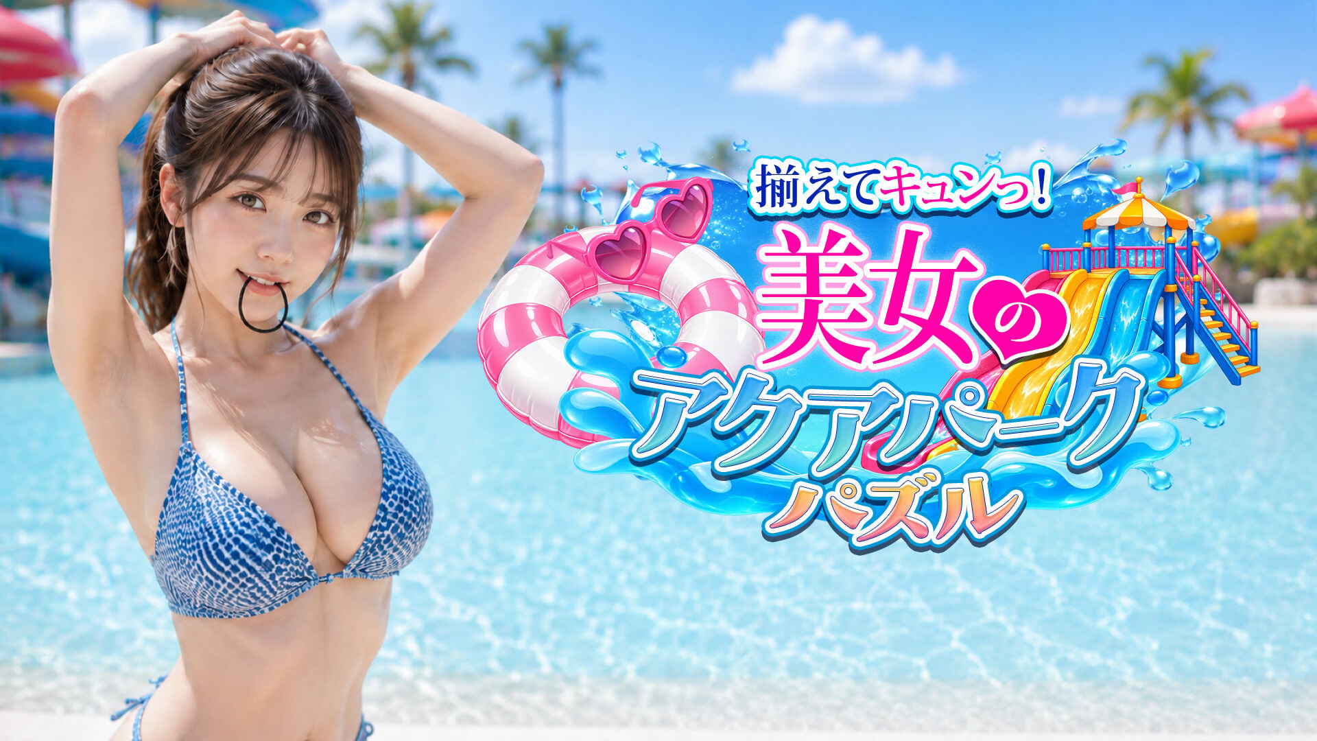 揃えてキュンっ！ 美女のアクアパークパズル