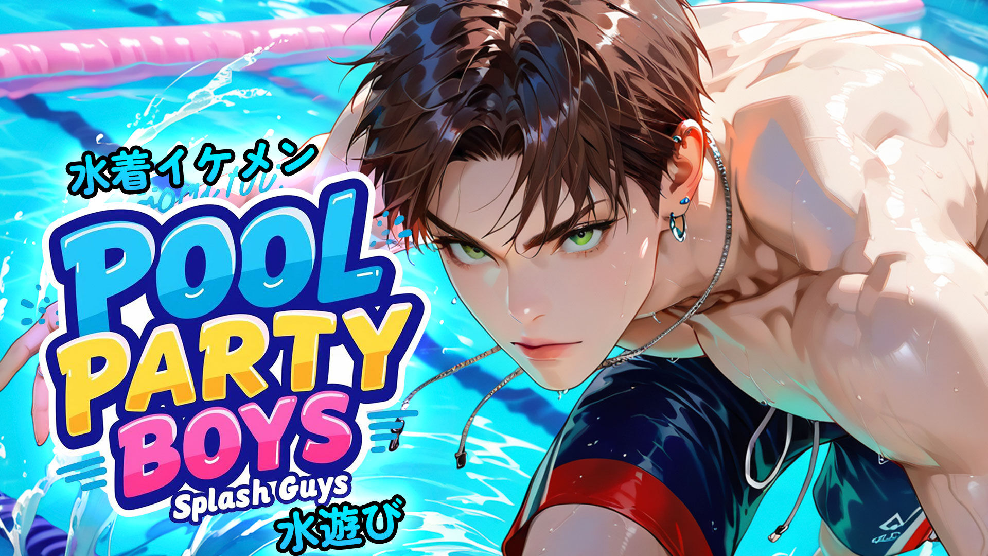 水着イケメン水遊び (Pool Party Boys: Splash Guys)