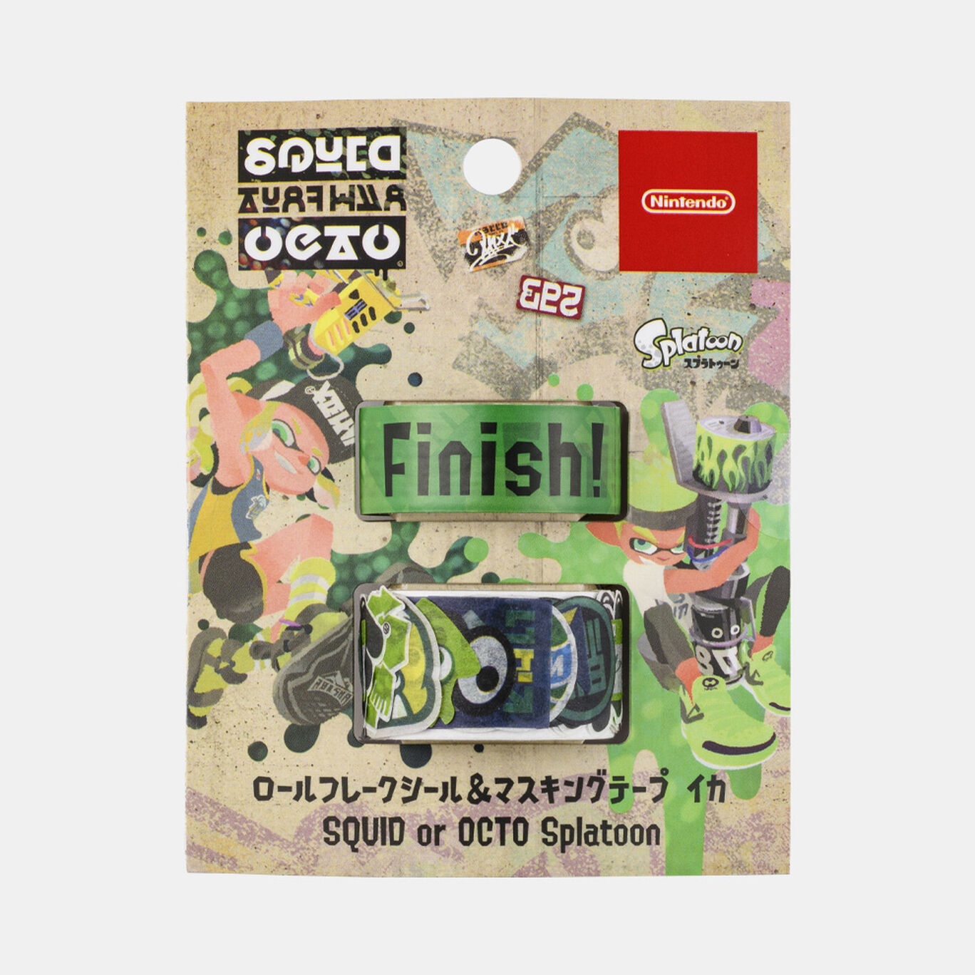 ロールフレークシール＆マスキングテープ イカ SQUID or OCTO Splatoon【Nintendo TOKYO/OSAKA取り扱い商品】
