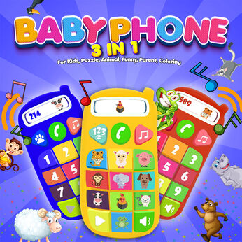 Baby Phone 3 in 1 for Kids, Puzzle, Animal, Funny, Parent, Coloring