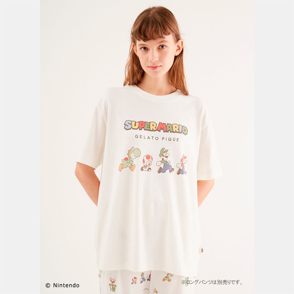 スーパーマリオ】ユニセックスワンポイントTシャツ OWHT F【SUPER