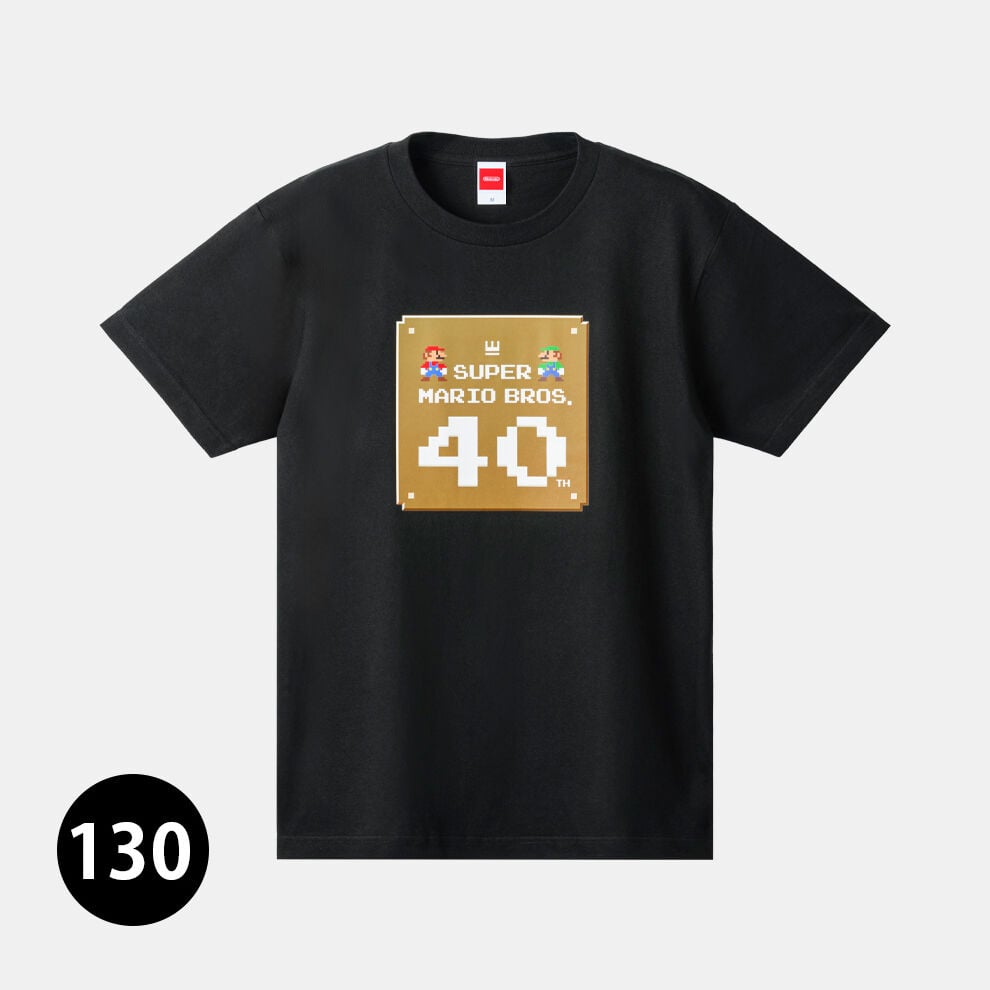 Nintendo Super Mario Bros. 40th Tシャツ L 黒 Tシャツ 白 Super Mario Bros. 40th【Nintendo TOKYO取り扱い商品