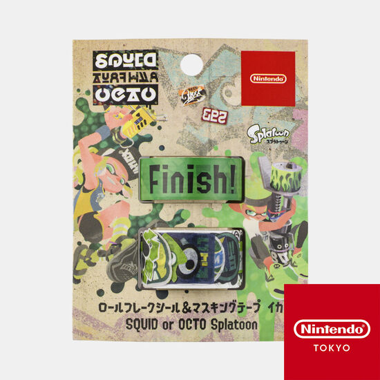 ロールフレークシール＆マスキングテープ イカ SQUID or OCTO Splatoon【Nintendo TOKYO取り扱い商品】