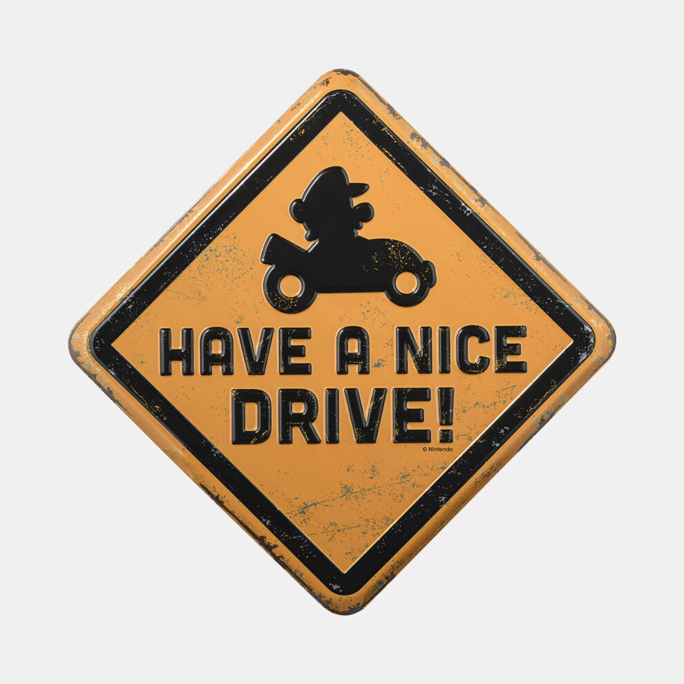 ブリキ風看板 イエロー マリオカート ワールド【Nintendo TOKYO