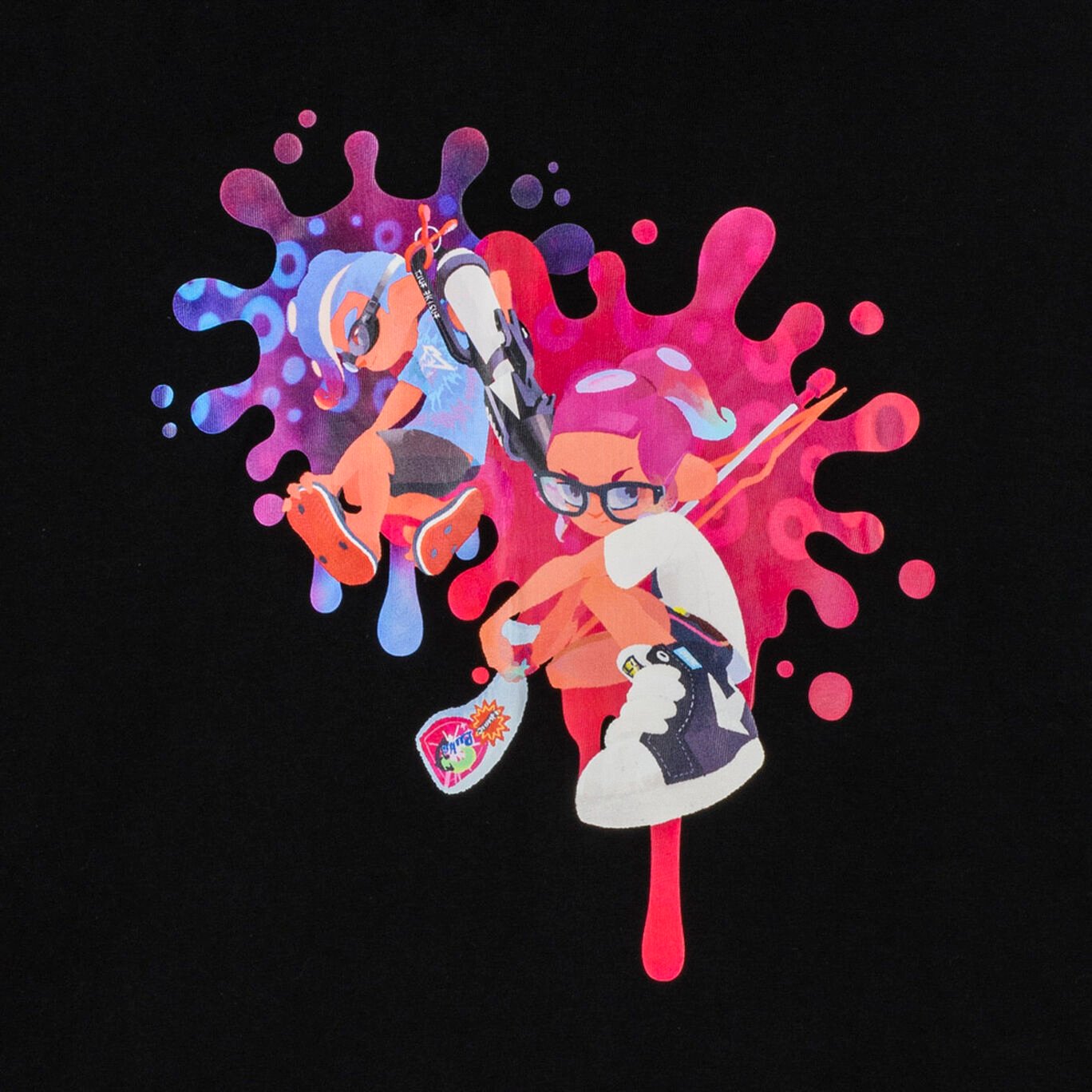 Tシャツ黒 S SQUID or OCTO Splatoon【Nintendo TOKYO取り扱い商品】
