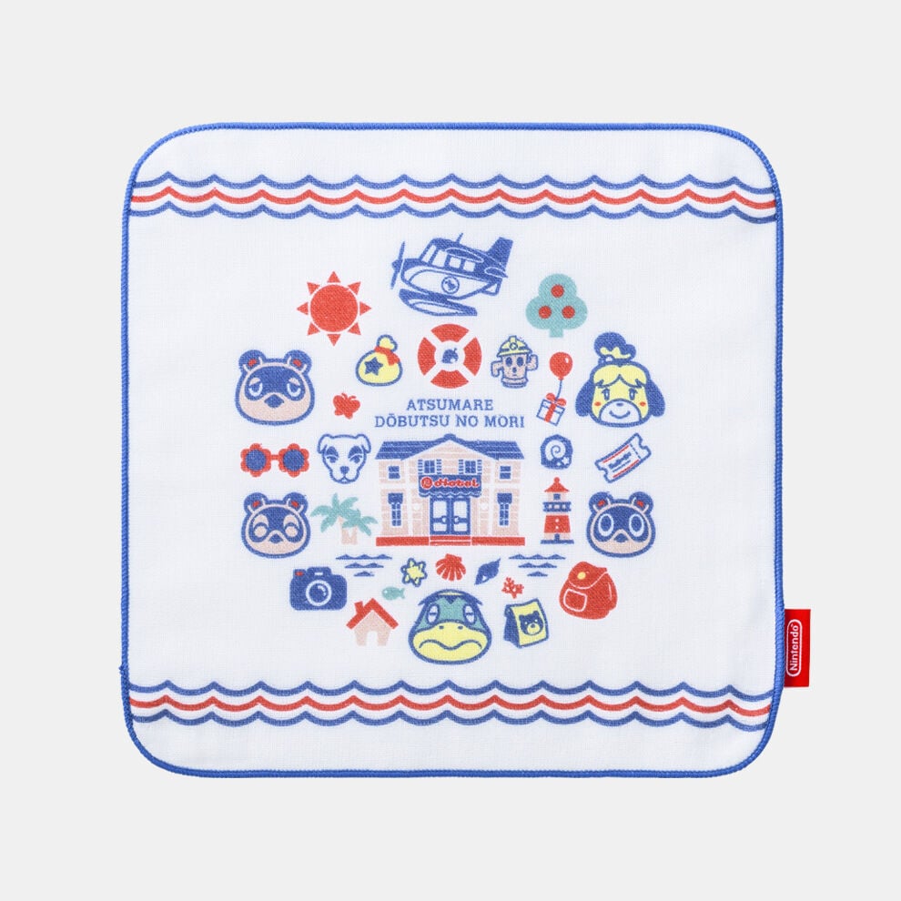 ハンドタオル あおあか あつまれ どうぶつの森【Nintendo TOKYO