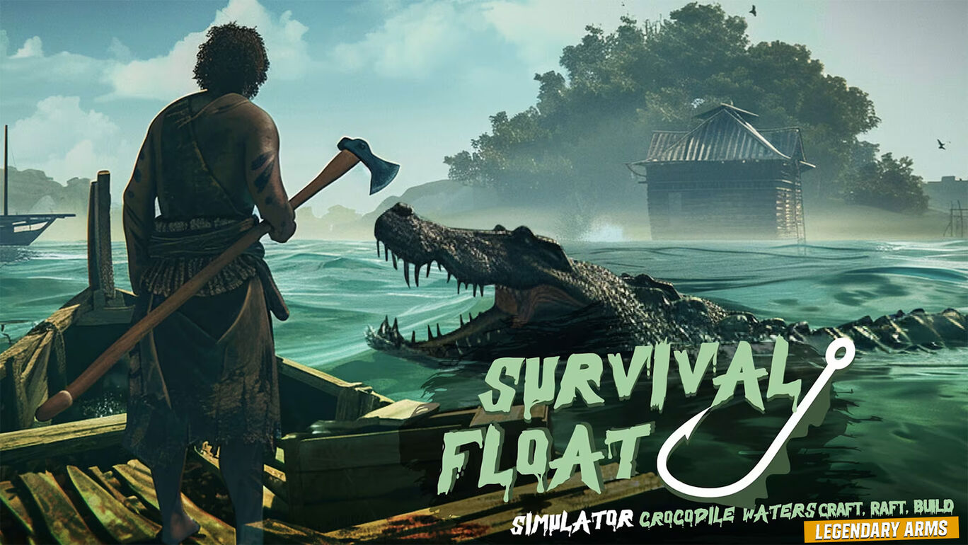 Survival Float Simulator - Crocodile Waters Craft, Raft, Build: Legendary Arms