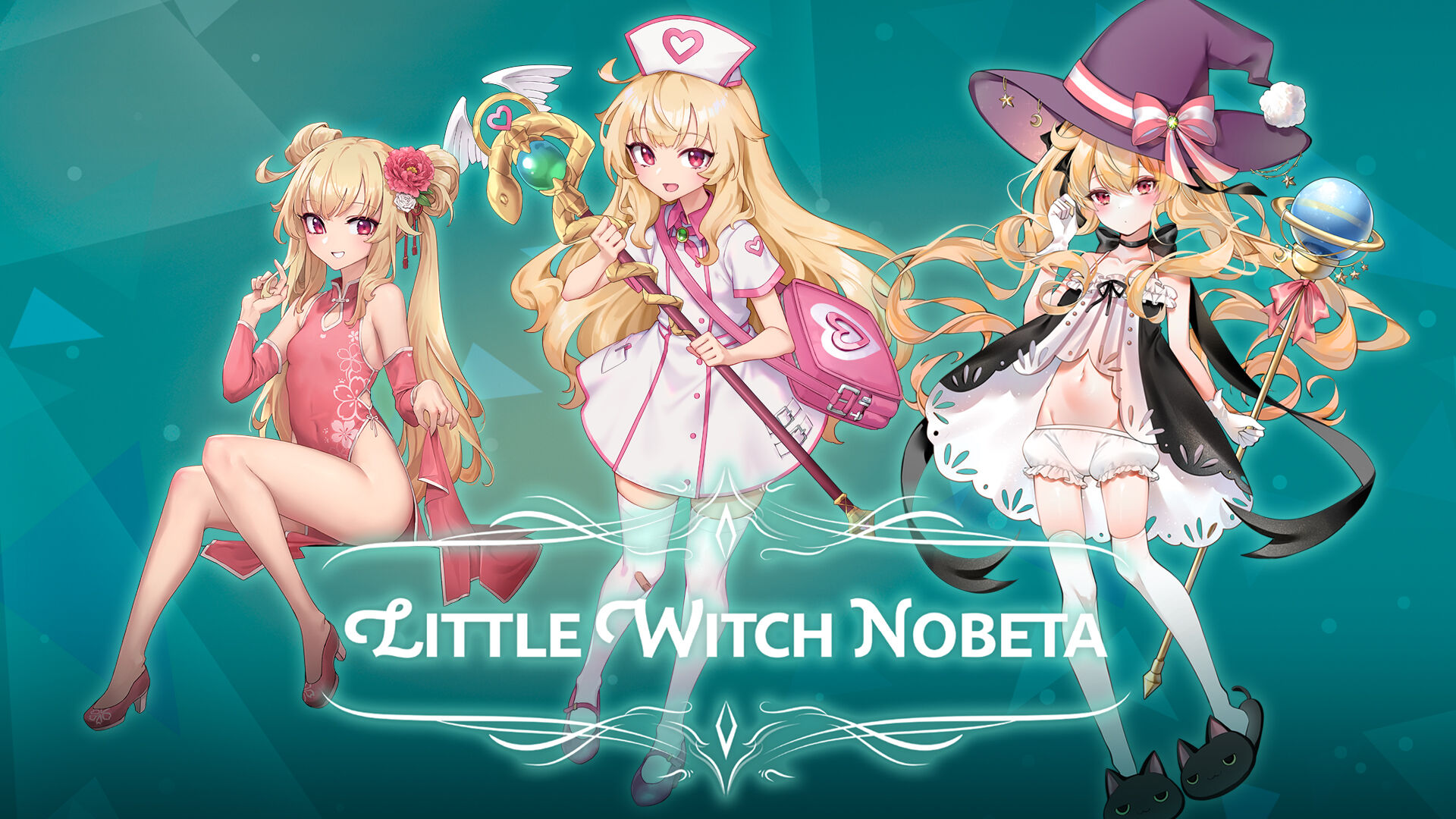 Little Witch Nobeta - 真夜中の子猫、チャイナドレス、ナースセット