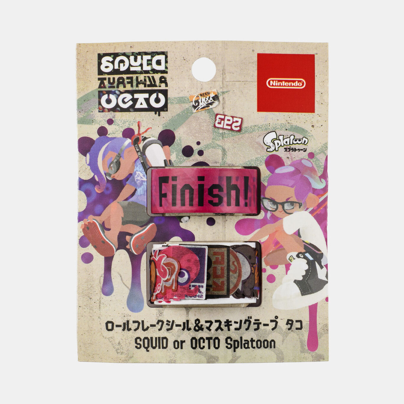 ロールフレークシール＆マスキングテープ タコ SQUID or OCTO Splatoon【Nintendo TOKYO取り扱い商品】
