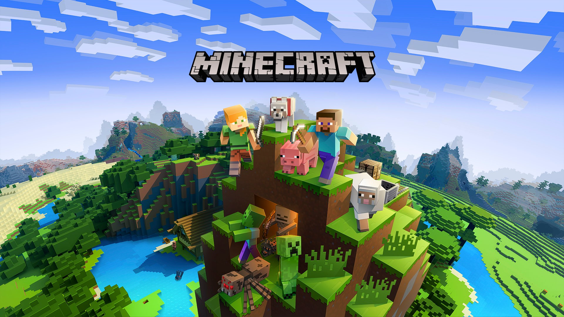 Minecraftは思うがままの世界を作りあげ、探検できるゲームです。