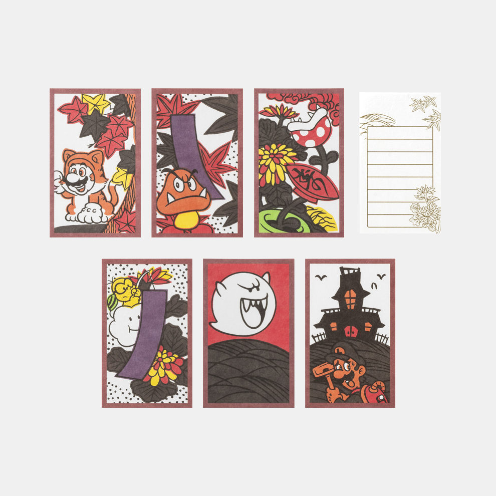 ミニレターセット 秋 マリオ花札・赤【Nintendo TOKYO取り扱い商品