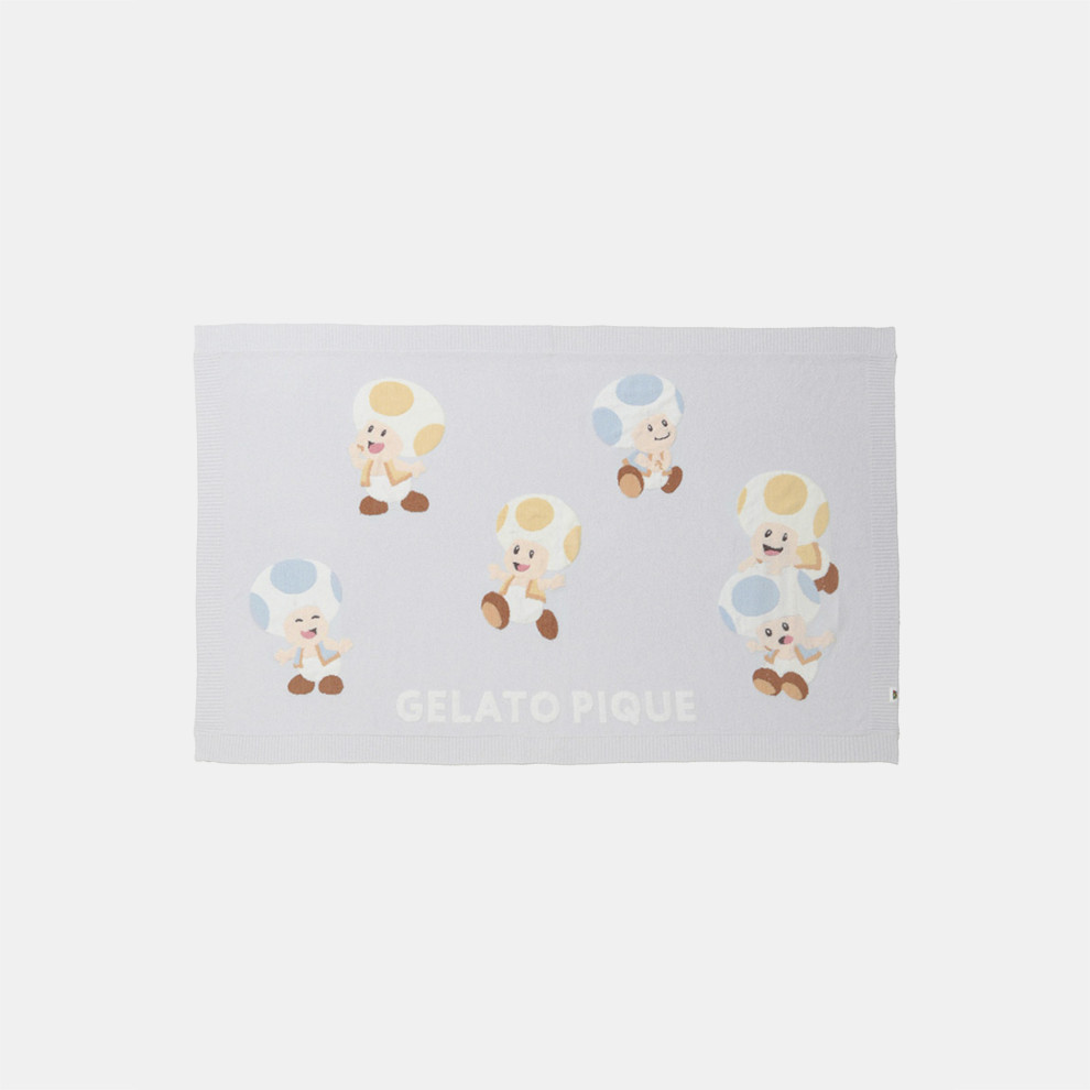 スーパーマリオ】キノピオ＆ヨッシーブランケット BLU【 SUPER MARIO