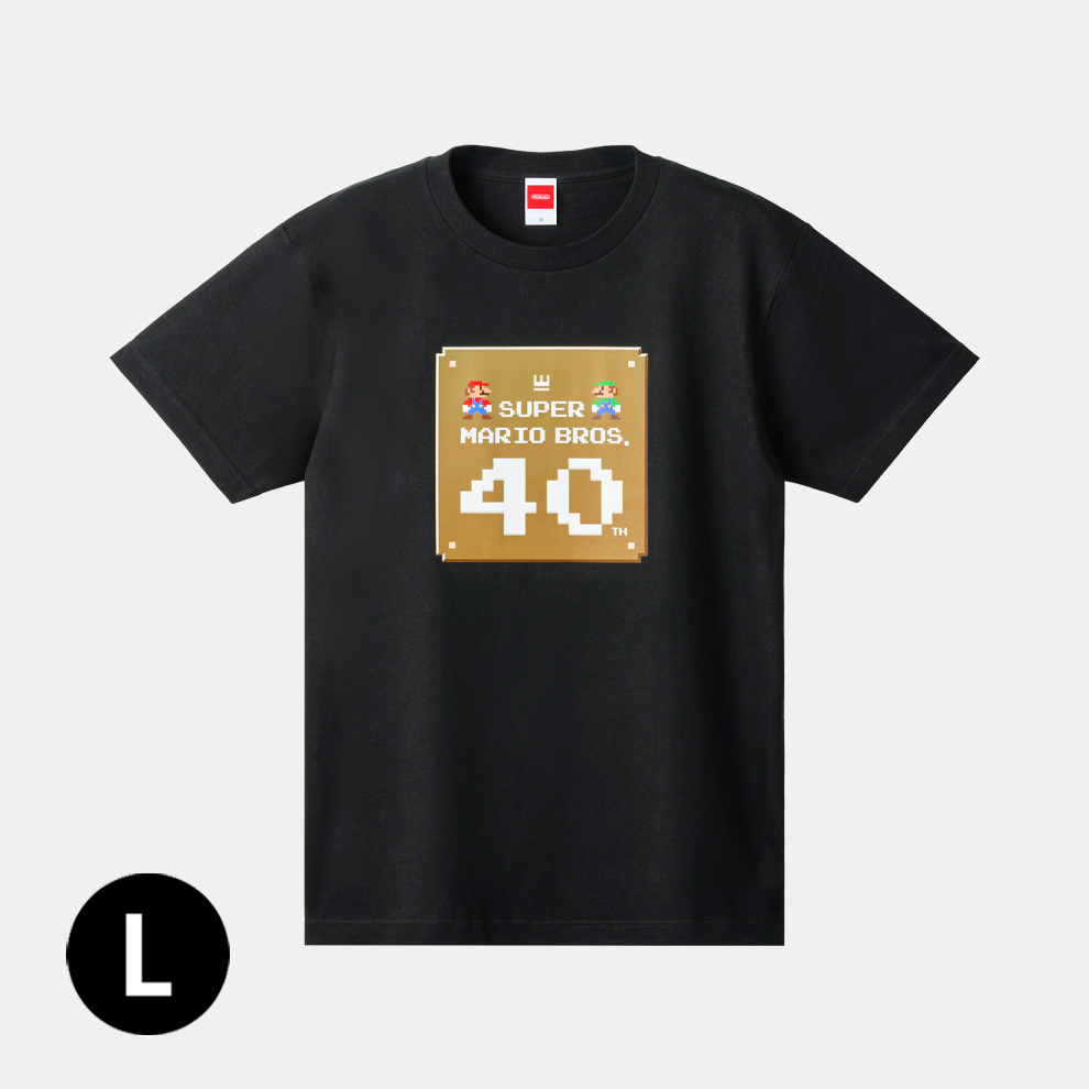 Tシャツ 黒 Super Mario Bros. 40th【Nintendo TOKYO取り扱い商品