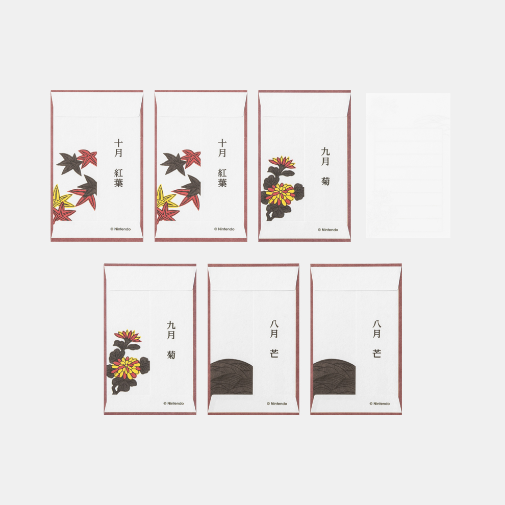 ミニレターセット 秋 マリオ花札・赤【Nintendo TOKYO取り扱い
