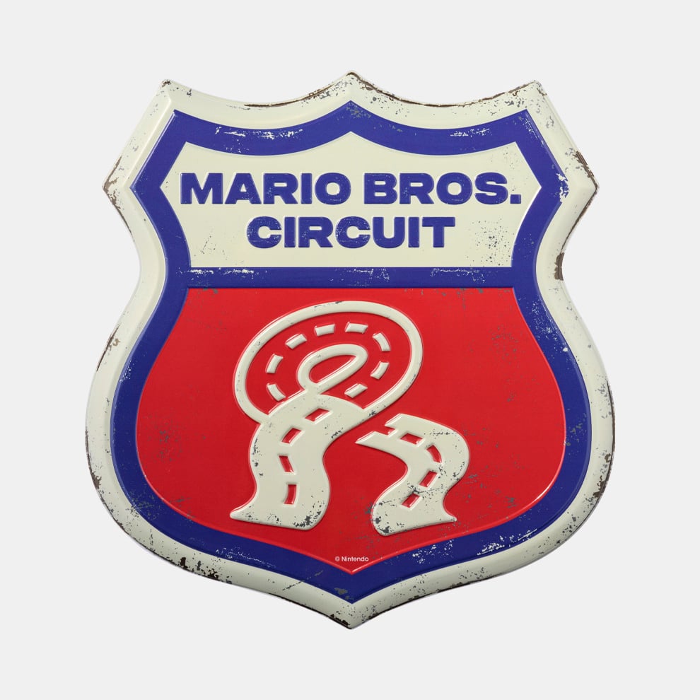 任天堂看板 ブリキ風看板 レッド マリオカート ワールド【Nintendo TOKYO取り扱い