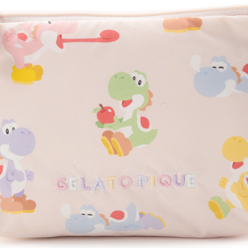 スーパーマリオ】キノピオ＆ヨッシー総柄ティッシュポーチ PNK【 SUPER